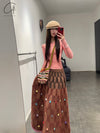YANYAN KNITS 24 Autumn and Winter Lambswool Knitted Plaid Skirt YYK-YYW24-1321-HONG Red